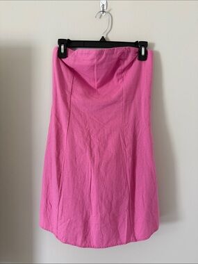 Old Navy Linen blend Pink A-Line Strapless mini dress. NWOT.